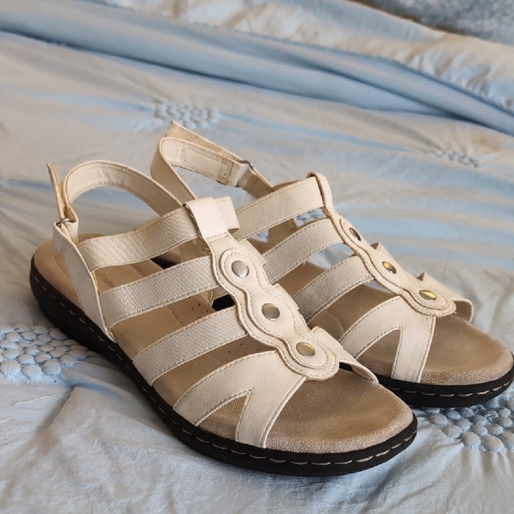 Croft & Barrow Etude Sandles, 8.5, White, Comfort Insoles And Outsoles